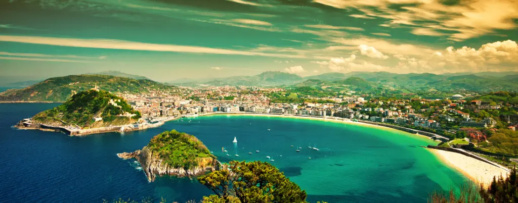 Coastline of San Sebastian in Spain