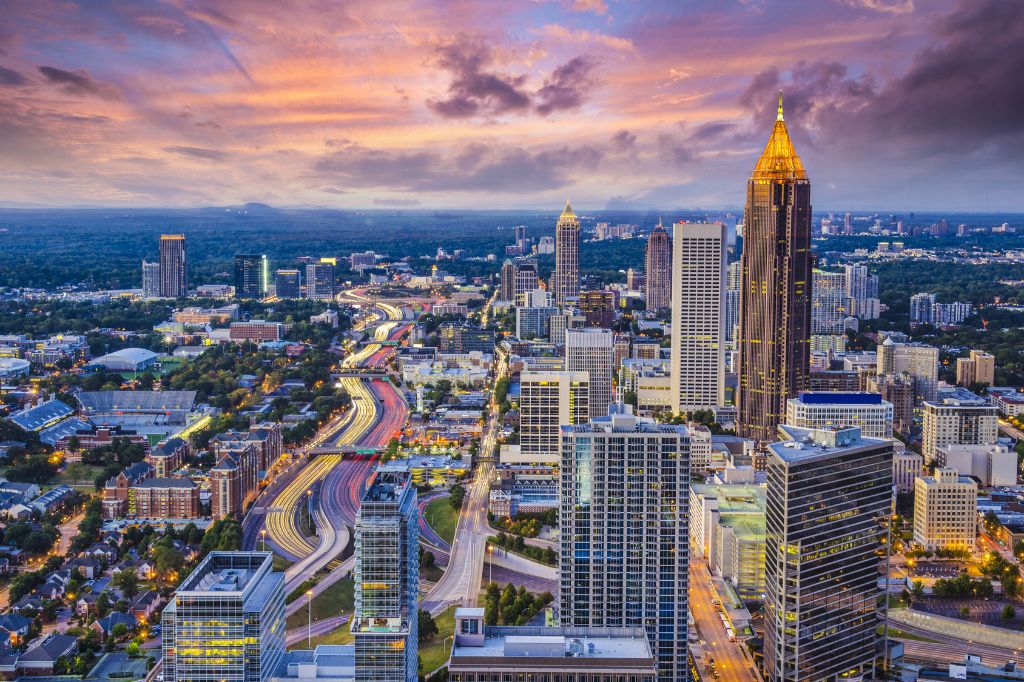 Luftaufnahme der Innenstadt von Atlanta, Georgia