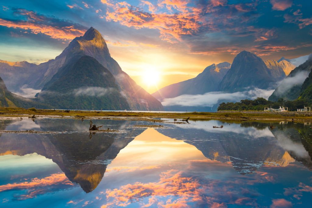 Der Milford Sound Fjord. Fiordland-Nationalpark, Neuseeland