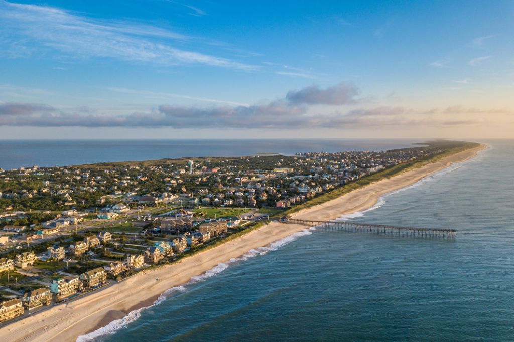 Luftaufnahme der Outer Banks in North Carolina